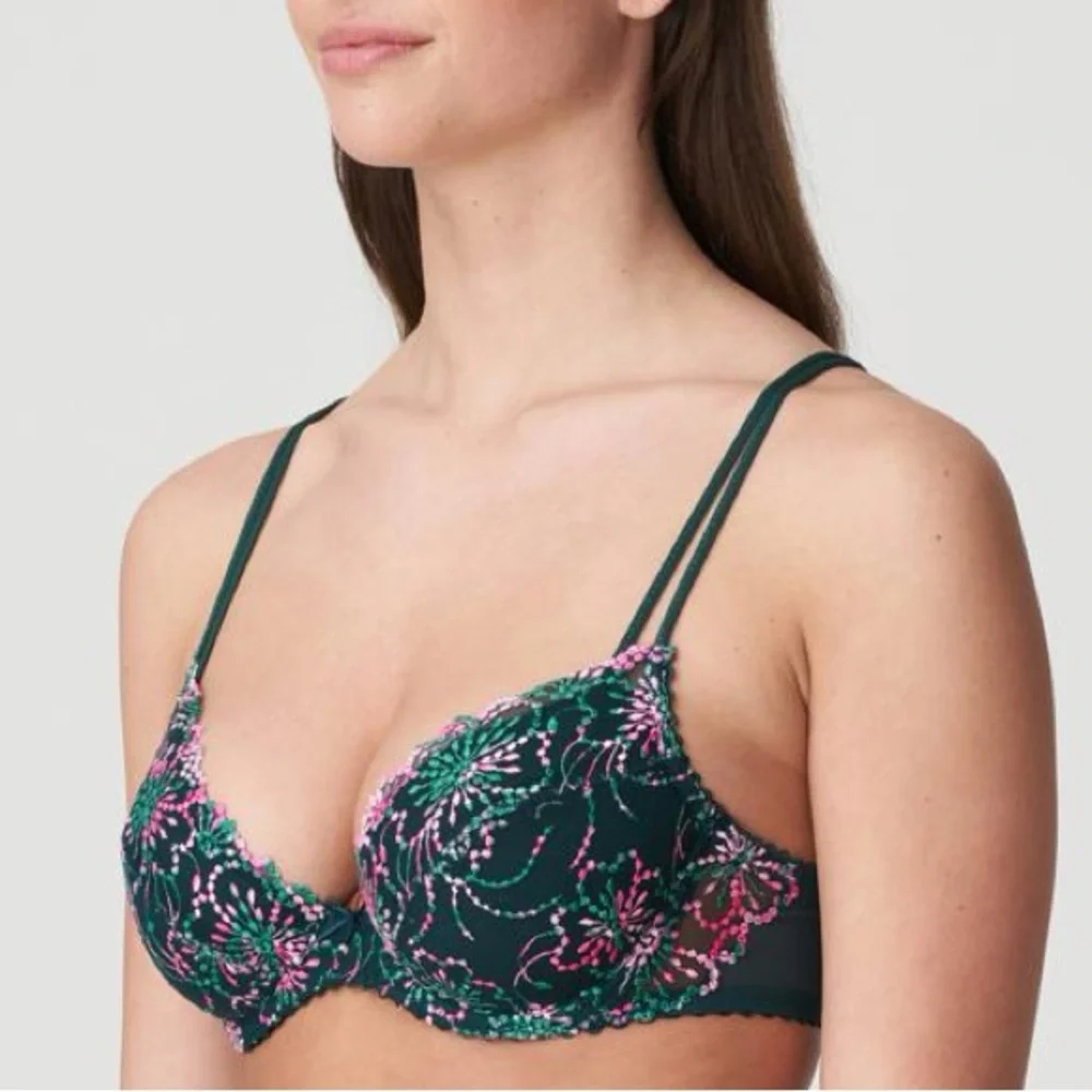 NWT Marie Jo Jane Push Up Bra Removable Pads Floral Embroidered Lace 32DD